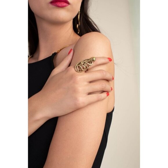 TRINA TURK Snake Charmer Ring ~ Gold One Size NWT - Picture 1 of 2